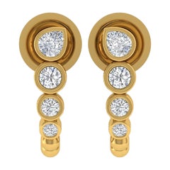 Orecchini di diamanti da 0,40 carati SI/H Pear Round Brilliante Cut Oro giallo 14 carati
