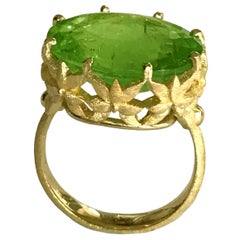 Dalben Oval Green Tourmaline Gold Ring