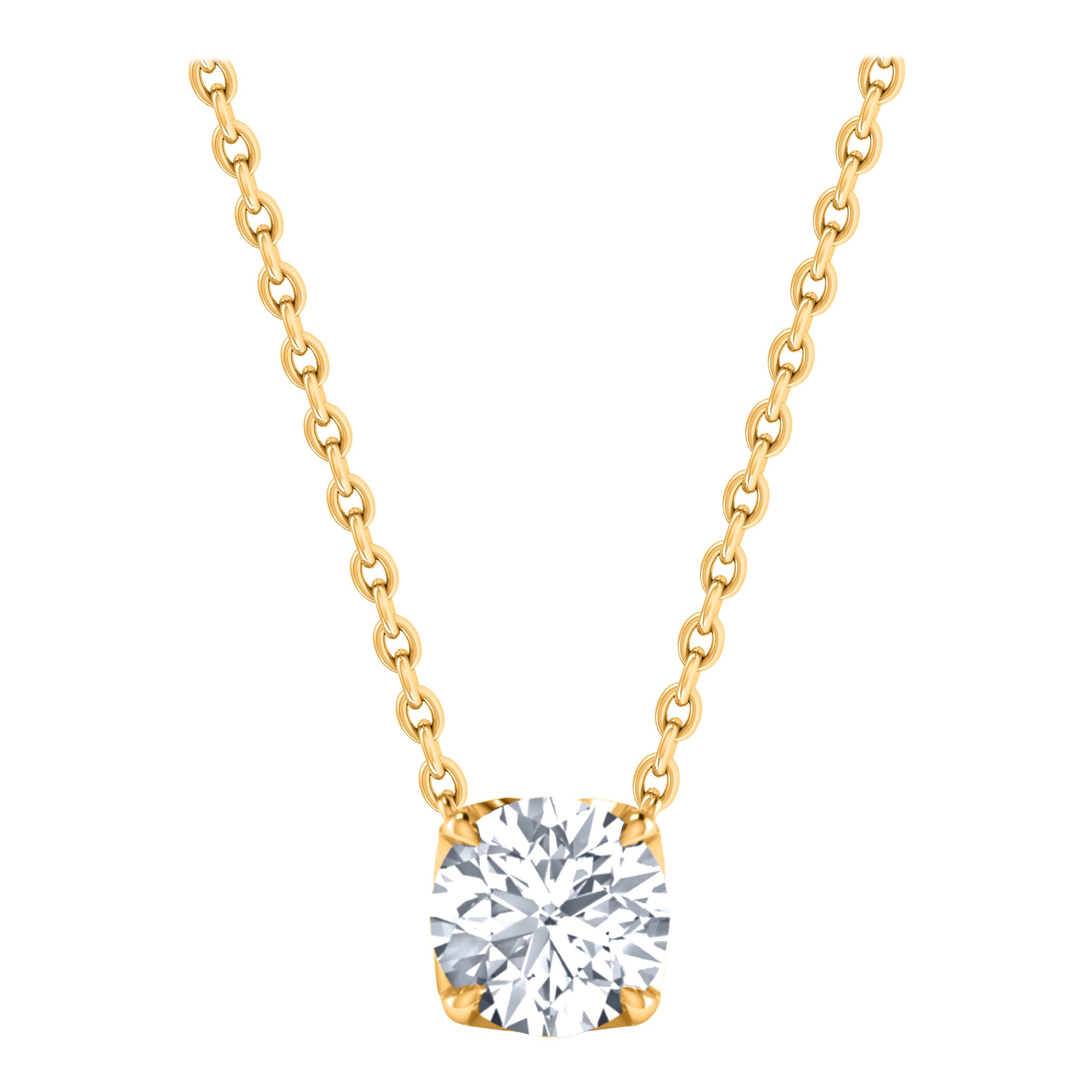Harakh GIA Certified 1/4 Carat Solitaire Diamond Pendant Necklace in 18 Kt Gold