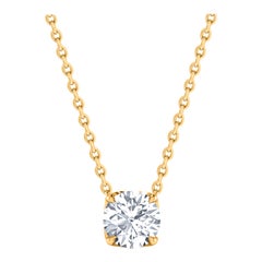 Harakh Collar Colgante de Diamantes Solitarios Certificado GIA de 1/4 Quilates en Oro de 18 Kt