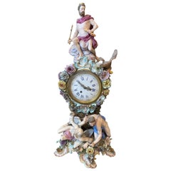 Large Meissen Splendour Clock, Crowned By Jupiter, J.J. Kaendler, Germany, 1860