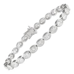 Alexander Beverly Hills 8.51ct Oval Diamond East-West Bezel Tennis Bracelet 18k