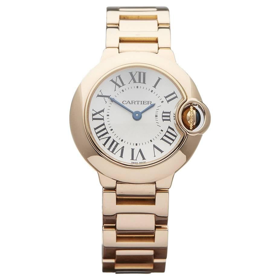 Cartier Ladies Rose Gold Ballon Bleu Quartz Wristwatch W3338