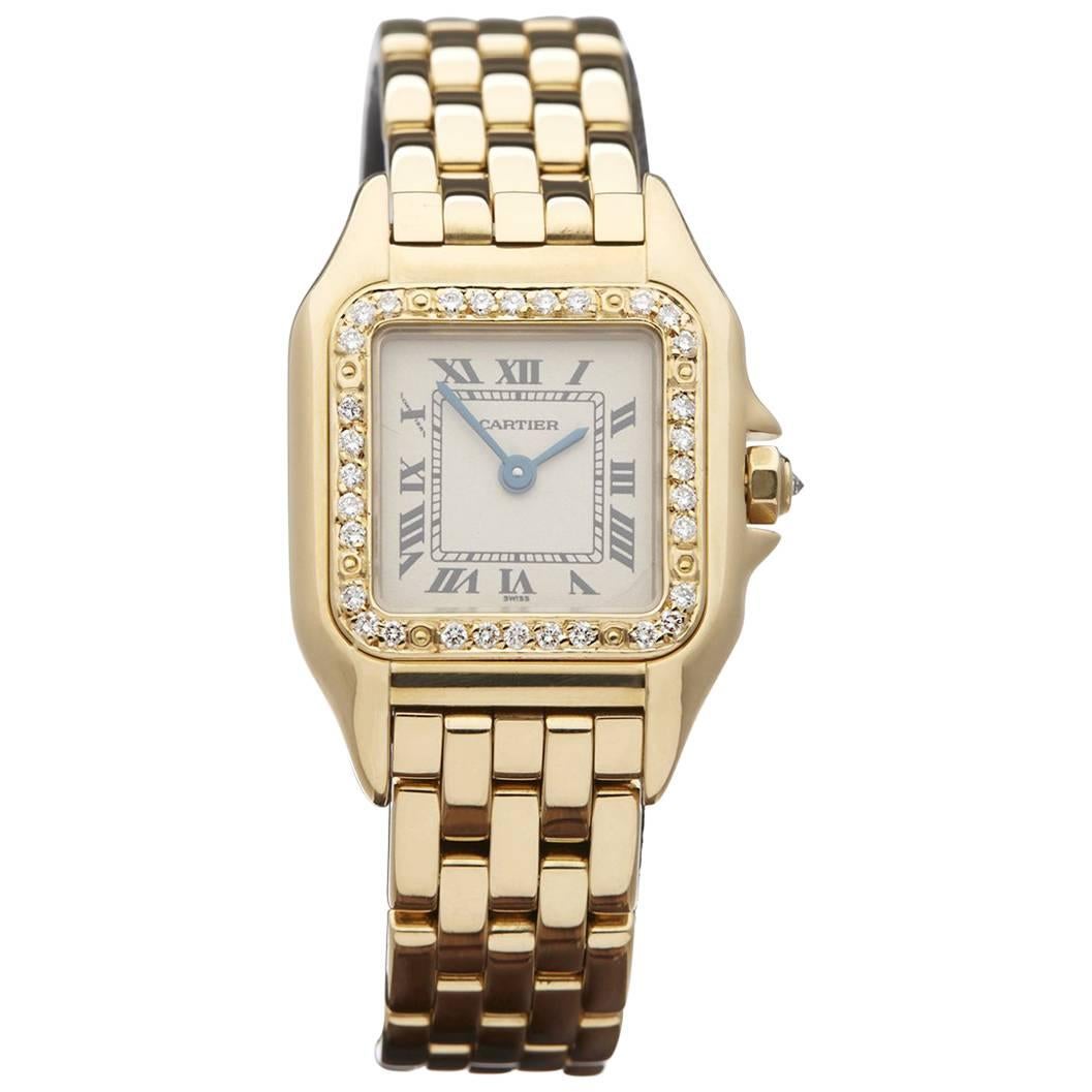 Cartier Ladies Yellow Gold Diamond Panthere Quartz Wristwatch