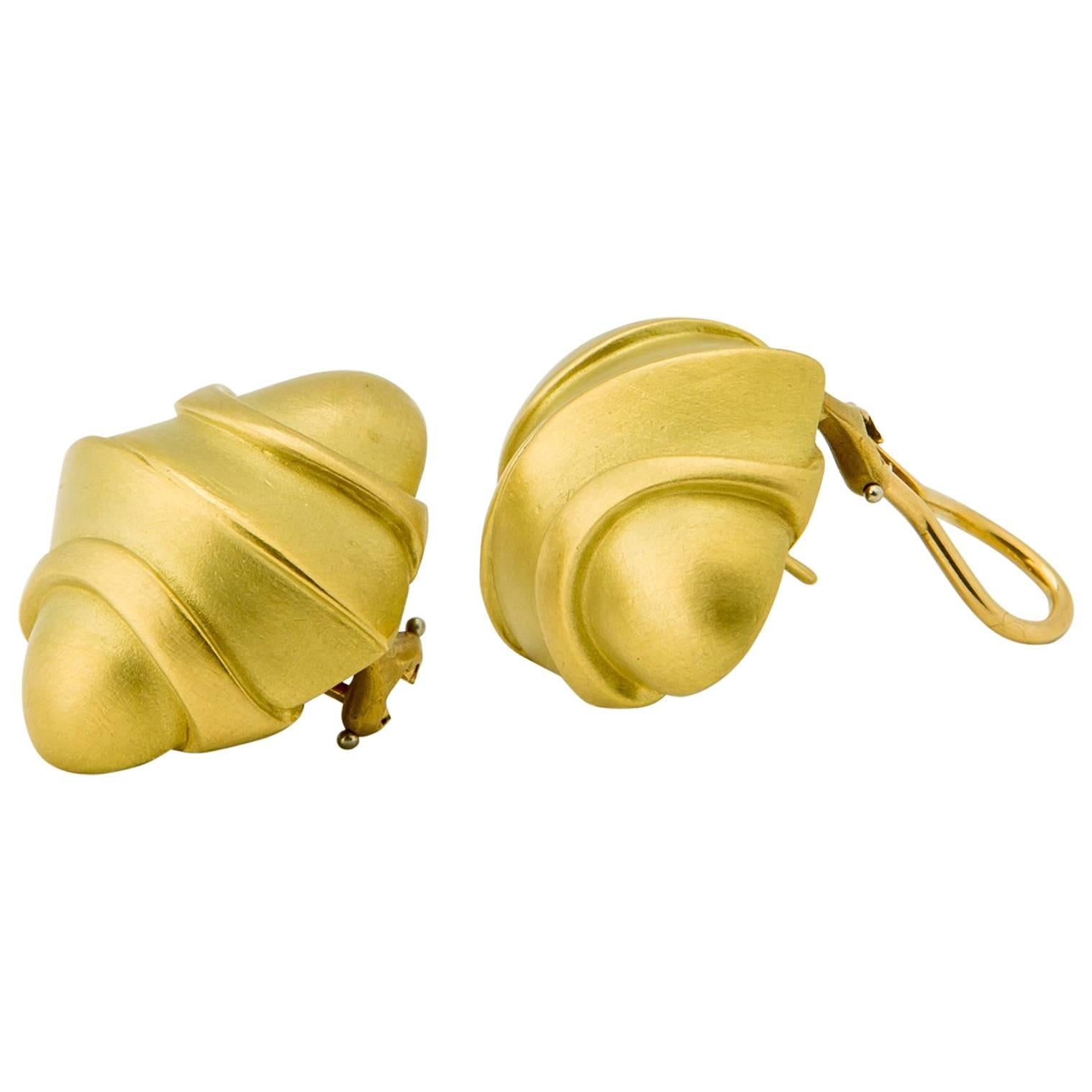 Kieselstein-Cord Geometric Gold Earrings For Sale