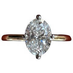 Moissanite Solitare Ring 14k Yellow Gold Engagement Ring with 2 cts Moissanite