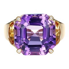 Vintage Amethyst Turquoise and Citrine Ring in 14 Karat Yellow Gold