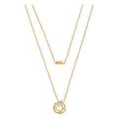 Vero diamante SI Clarity HI Color Collana con ciondolo a più cerchi in oro giallo 14k