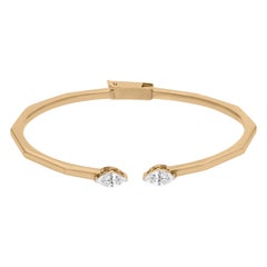0,76 Karat Marquise-Diamant-Manschettenarmreif-Armreif aus 14 Karat Gelbgold Schmuck