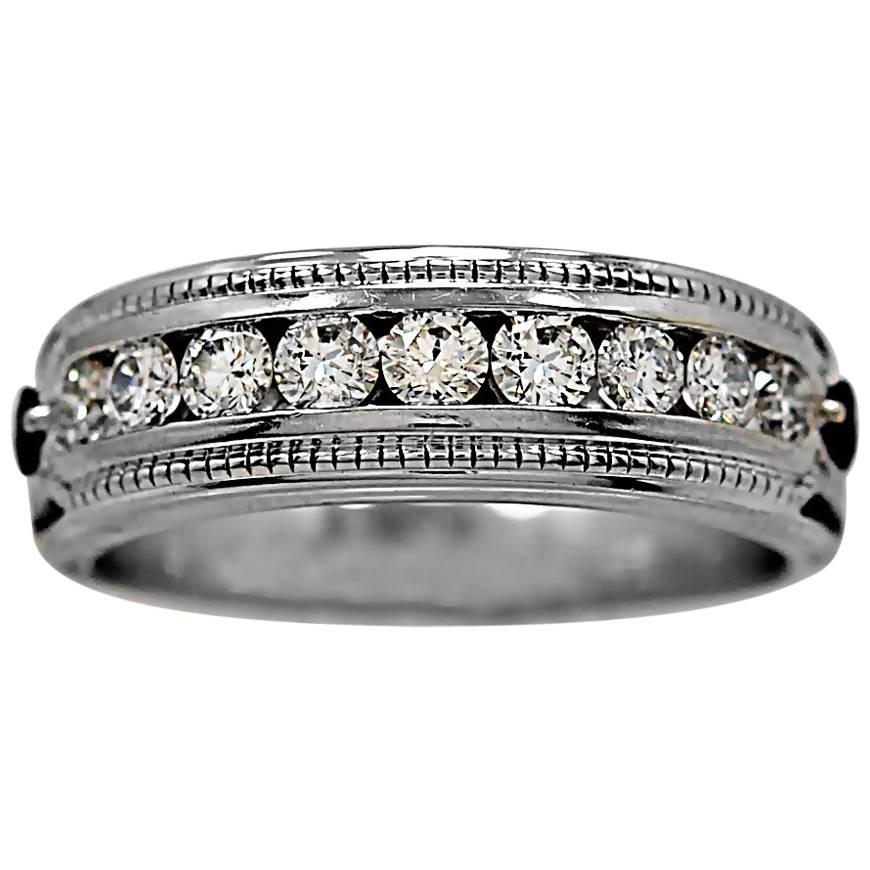 1.00 Carat Vera Wang Sapphire Diamond Wedding Band Ring