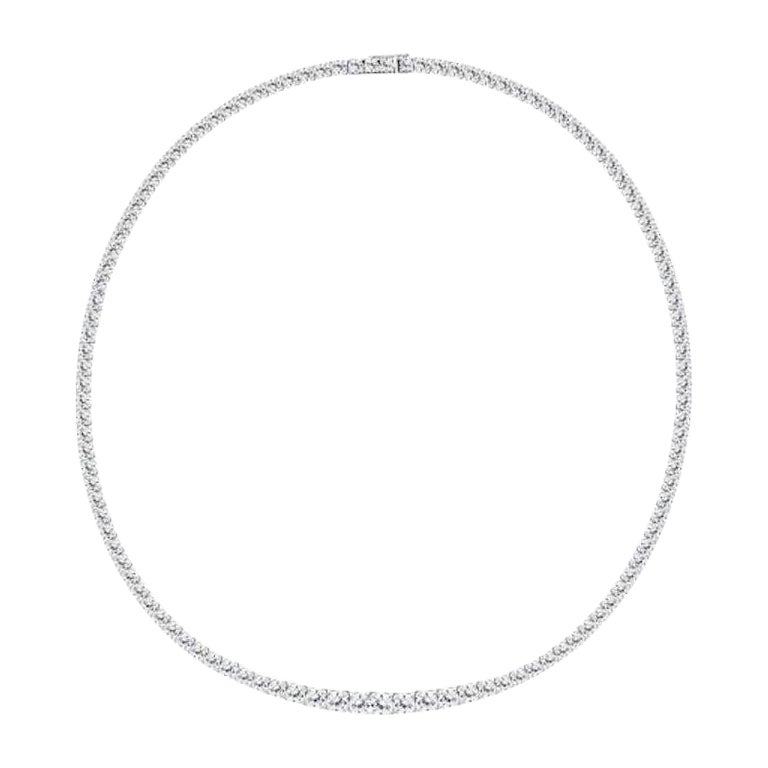Classic Tennis CZ Stones Yellow Gold Necklace  for Her