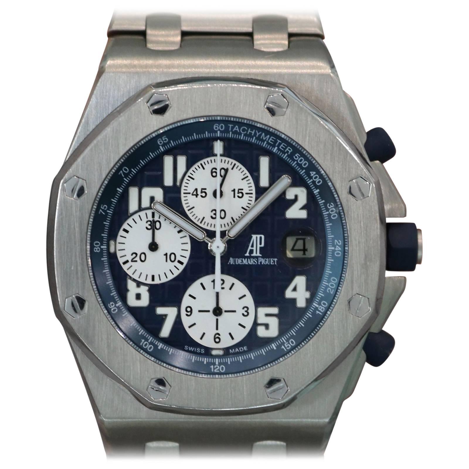 Audemars Piguet Titanium Royal Oak Offshore Blue Themes Automatic Wristwatch