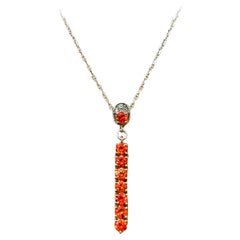Nouveau collier pendentif linéaire en argent sterling avec grenat spessartite rouge feu de 2,5 carats