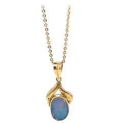 Opal Yellow Gold Pendant Necklace