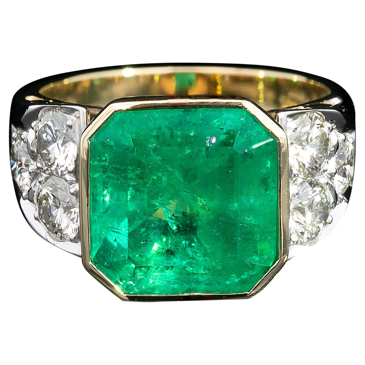 Emerald & Diamond Dress Ring Circa 1990s