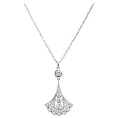Collier éventail Art déco en platine et diamants