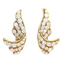 4.3 Ct Diamond Earrings 18K Yellow Gold, 1970