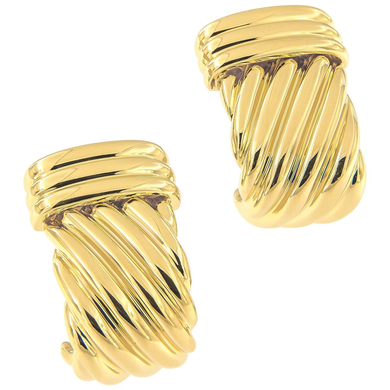 Charles Turi 18 Karat Yellow Gold Earrings