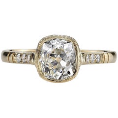 Cushion Cut Diamond Yellow Gold Engagement Ring