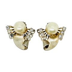 Art Nouveau Resurgence Abstact Moth Motif; Faux Electrum, Pearl
