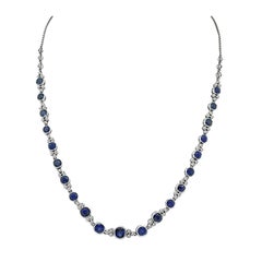 Estate 11.52ct Sapphire 1.14ct Diamond Necklace