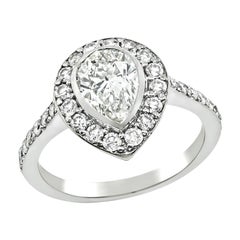 Bague de fiançailles certifiée GIA avec un diamant de 1.29ct
