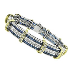 4.50ct Diamond 6.00ct Sapphire Gold Bracelet