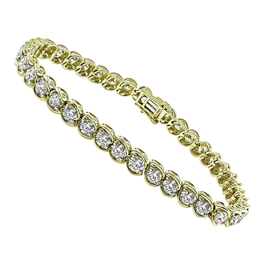 10.00ct Diamond Gold Line Bracelet