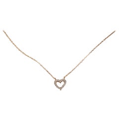 Moissanite Heart Necklace 14k Yellow Gold Anniversary Gift For Women.