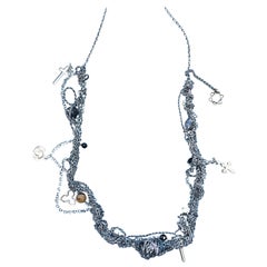 Chain Necklace Braided Silver Cross Star