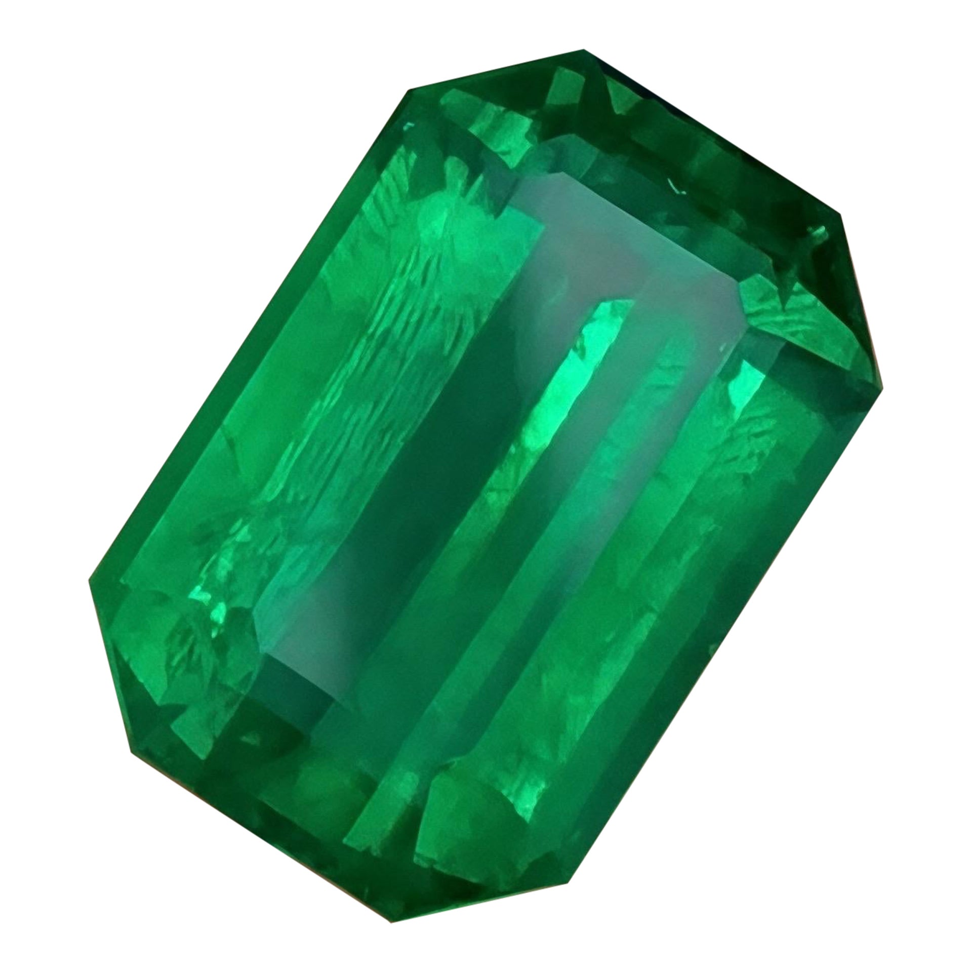 Preciosa esmeralda zambiana de 24,86 ct talla esmeralda Artículo de colección certificado GRS en venta