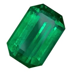 Beautiful Zambian Emerald 24.86 ct Emerald Cut Collector Item GRS certified