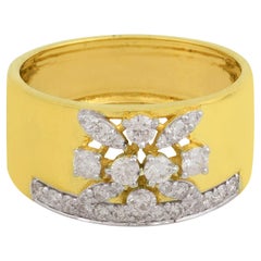 Natural 0.56 Carat Diamond Band Ring 14 Karat Yellow Gold Handmade Fine Jewelry