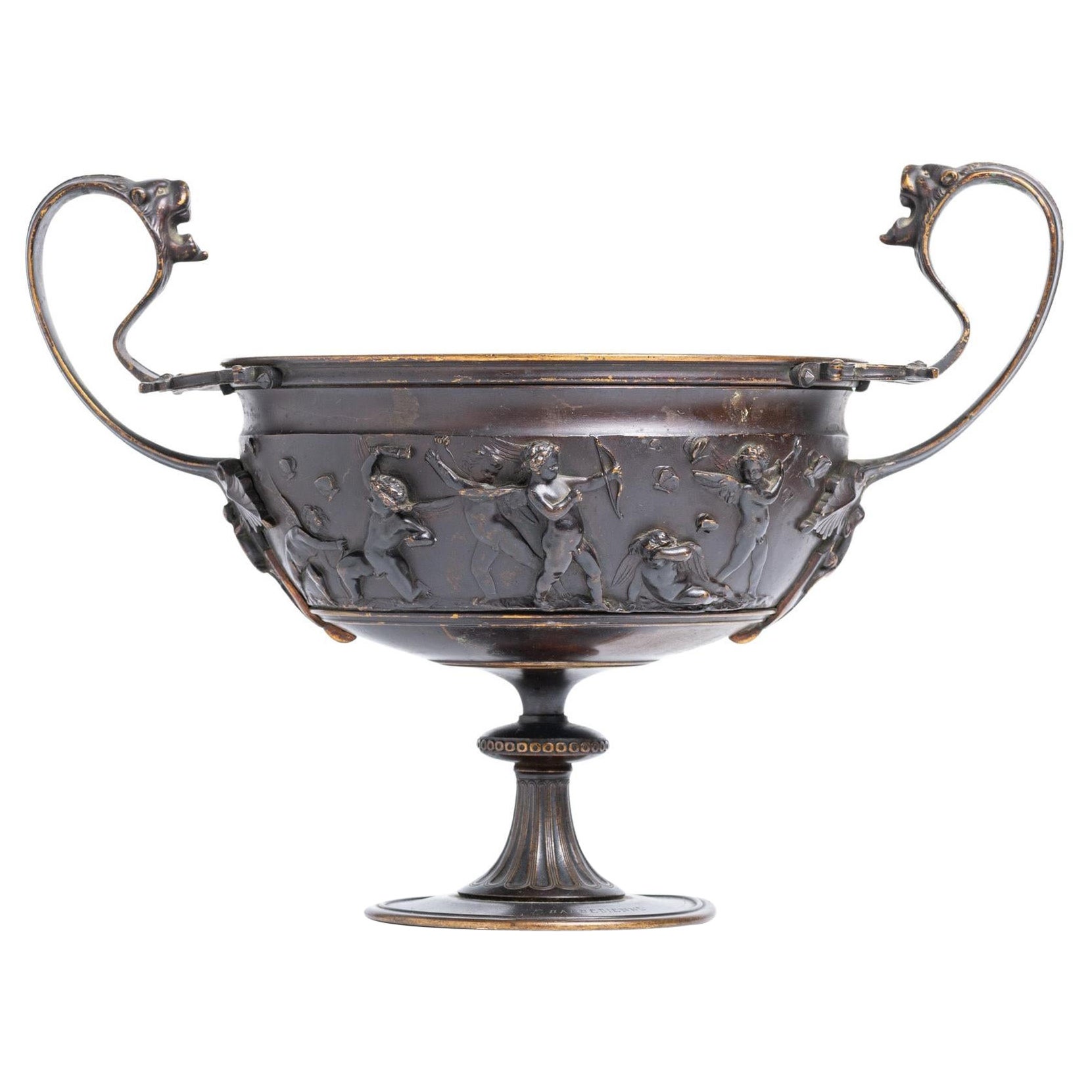 Antike französische Bronzeschale aus dem 19. Jahrhundert von Ferdinand Barbedienne