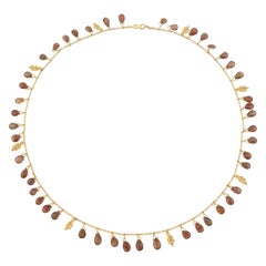 Regina Gambatesa Leaf Necklace with Moka Sapphire Drops