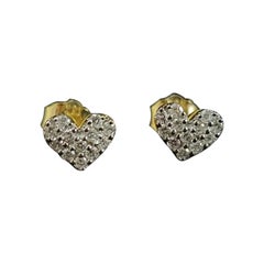 Diamond Heart Shape Earring 14K Solid Gold Stud Earring For Women Christmas Gift