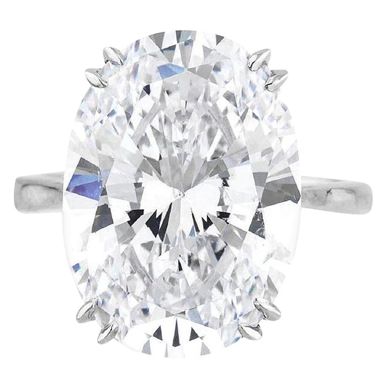 GIA Certified 6.09 Carat Oval Diamond Cut Ring D Color VS1 Clarity
