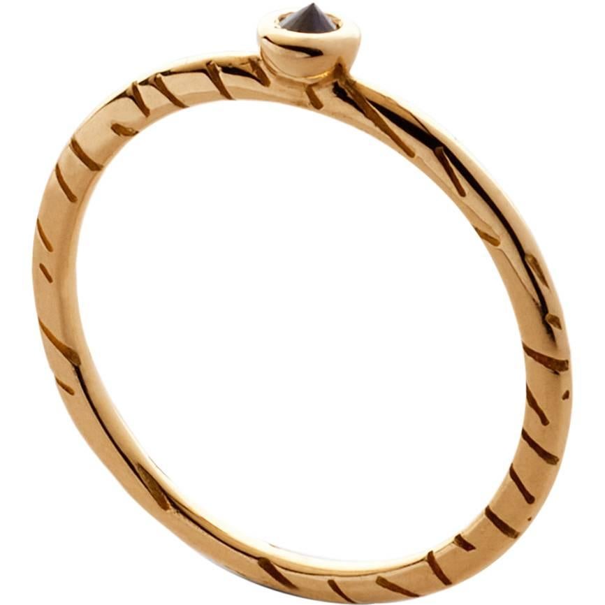 Gold and Black Diamond Star Fur Ring by Bear Brooksbank For Sale