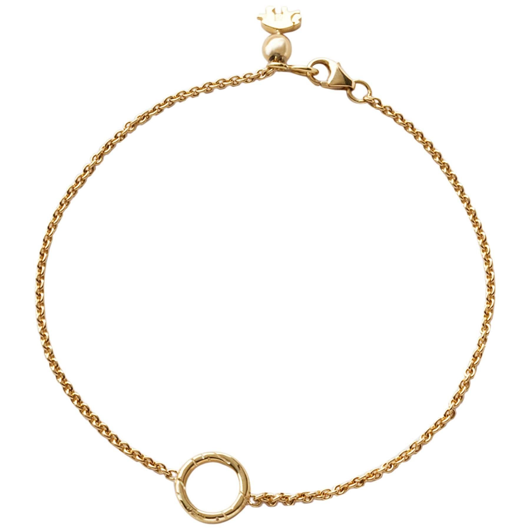 Gold Open Circle Fur Bracelet by Bear Brooksbank For Sale