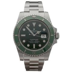Rolex Stainless Steel Submariner Green Dial Automatic Wristwatch Rev 116610LV