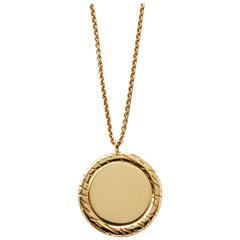 Gold Closed Circle Fur Pendant Necklace by Bear Brooksbank