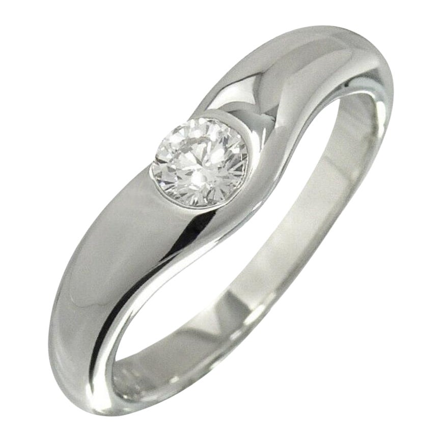 TIFFANY & Co. Elsa Peretti Platin .18ct Diamond Curved Band Ring 6
