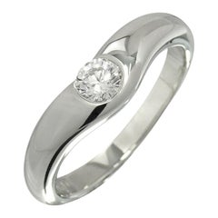 TIFFANY & Co. Elsa Peretti Platinum .18ct Diamond Curved Band Ring 6