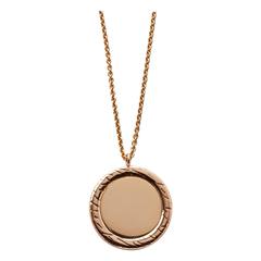 Rose Gold Closed Circle Fur Pendant Necklace by Bear Brooksbank