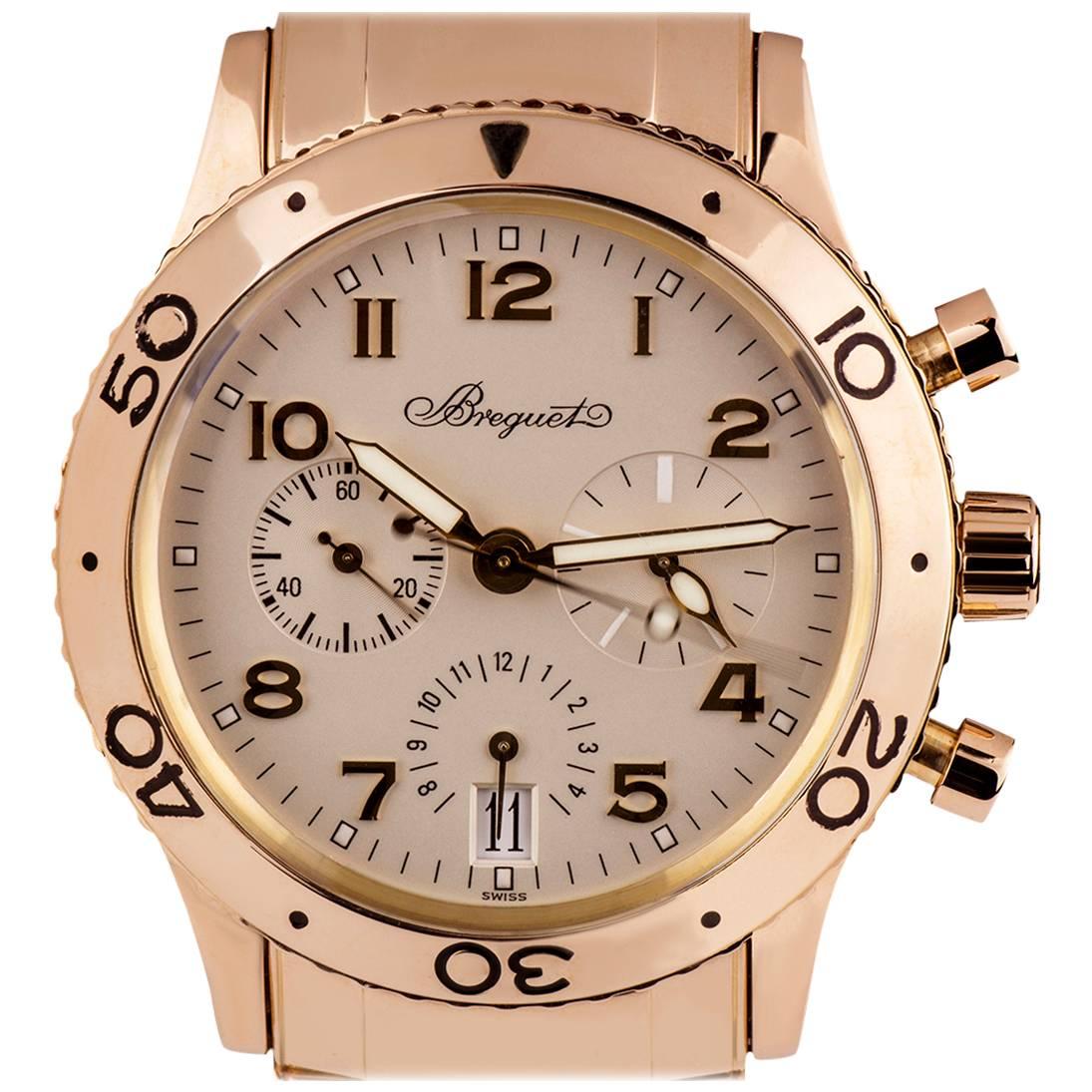 Breguet Rose Gold Type XX Flyback Chronograph Wristwatch