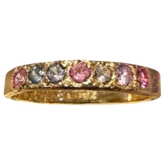 Leto Lama Baby Candy Pastel Sapphires 18 Ct Ring Band