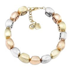 Modern Zirconia White Yellow Rose Gold Bracelet  for Her