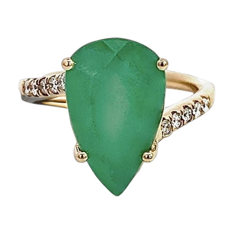 Natural Emerald Diamond Ring Size 7 14k Y Gold 7.17 TCW Certified