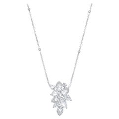 Harakh 2 3/4 Carat Brilliant Cut Natural Colorless Diamond Cascade Necklace