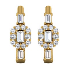 Natural 0.65 Carat SI/H Round Briliant Cut Diamond Earrings 14 Karat Yellow Gold